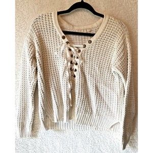 Boston Proper Ivory‎ Ribbed Sweater Sz XS 100% Cotton